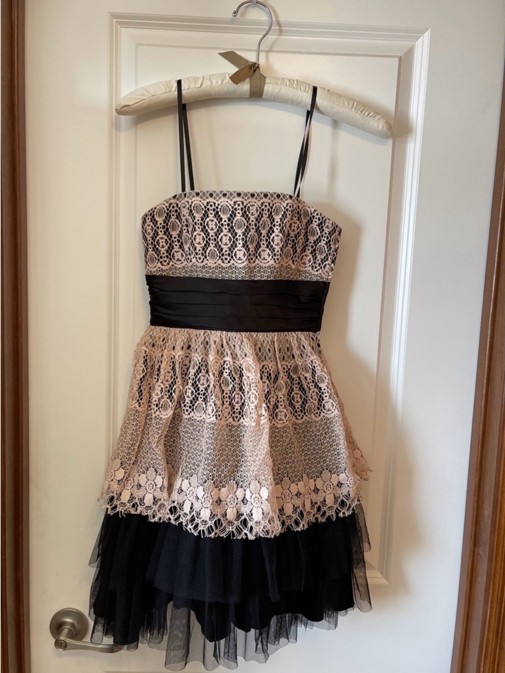 dELiA*s Light Pink Lace & Black Tulle Dress
